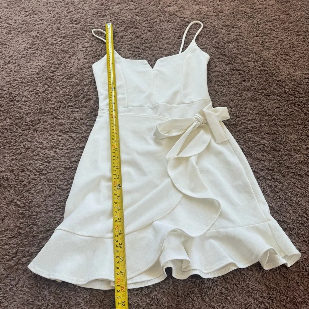 Blue Blush White Ruffled Wrap Dress Sleeveless S Small - Picture 7 of 10